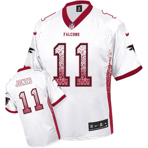 Nike Falcons #11 Julio Jones White Men's Stitched NFL Elite Drift Fashion Jersey - Click Image to Close